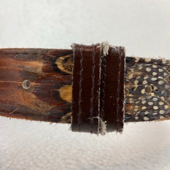 Vintage Art Belt  Real Genuine Peacock Pheasant main image 5